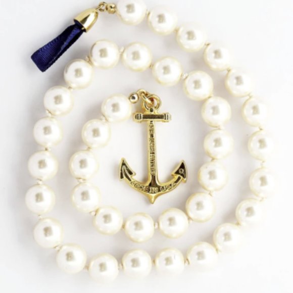 KJP Jewelry - KJP Pearl Wrap Bracelet | Navy Blue Ribbon Clasp